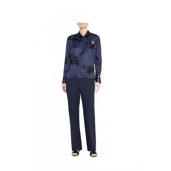 NEW RAMY BROOK sara button down shirt in navy